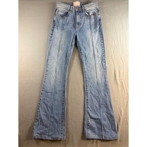 Revice Denim Star Man Flare Jeans Light Wash Blue Size 26 Star Back Seam Detail